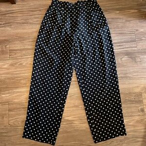 Vintage 90’s Joan & David Pleated Black Pattern Pants Tapered Waist EU Size 4
